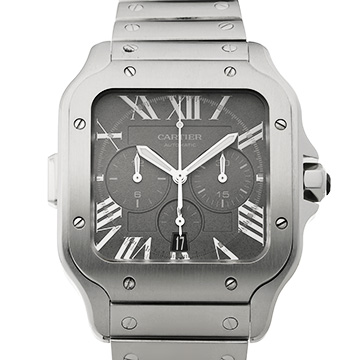 カルティエ サントス ドゥ カルティエ クロノグラフ 日本限定 WSSA0078 マットグレー メンズ 時計 【中古】【wristwatch】