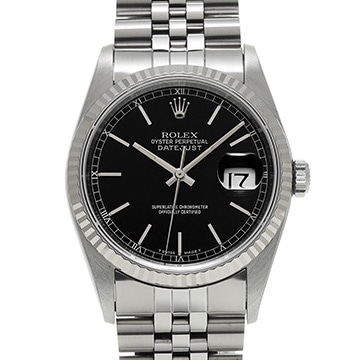 ロレックス デイトジャスト 36 16234 ブラック メンズ 時計 【中古】【wristwatch】