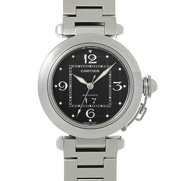 カルティエ パシャC ビッグデイト W31053M7 ブラック ユニセックス 時計 【中古】【wristwatch】
