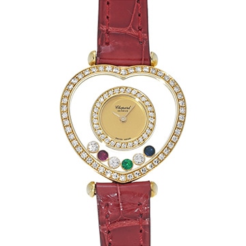 ショパール ハッピーダイヤモンド ハート 20/4516 シャンパン/ムービングダイヤモンド レディース 時計 【中古】【wristwatch】