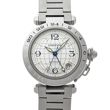 カルティエ パシャC メリディアン GMT W31029M7 シルバー ユニセックス 時計 【中古】【wristwatch】
