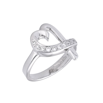 ティファニー ラビングハート リング　#7 シルバー K18ホワイトゴールド WG レディース ジュエリー 【中古】【jewelry】