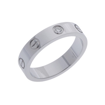 カルティエ ミニラブリング #49 1PD シルバー K18ホワイトゴールド WG レディース ジュエリー 【中古】【jewelry】
