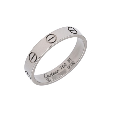 カルティエ ミニラブリング #51 シルバー K18ホワイトゴールド WG レディース ジュエリー 【中古】【jewelry】