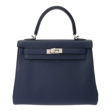 エルメス ケリー 25 内縫い 2WAY ブルーサフィール トゴ レディース バッグ 【中古】【bag】
