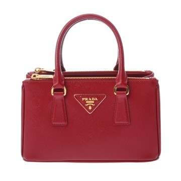 プラダ ガレリア ミニバッグ レッド 1BA906 パテントサフィアーノレザー レディース バッグ 【中古】【bag】