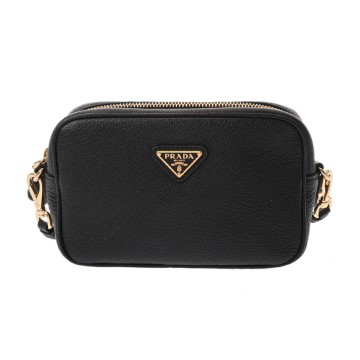 プラダ ショルダーバッグ ブラック レザー レディース バッグ 【中古】【bag】