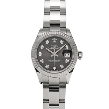 ロレックス レディ デイトジャスト 28 279174G ダークグレー/ダイヤモンド レディース 時計 【中古】【wristwatch】