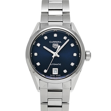 タグ ホイヤー カレラ WBN2413.BA0621 ブルー/ダイヤモンド レディース 時計 【中古】【wristwatch】
