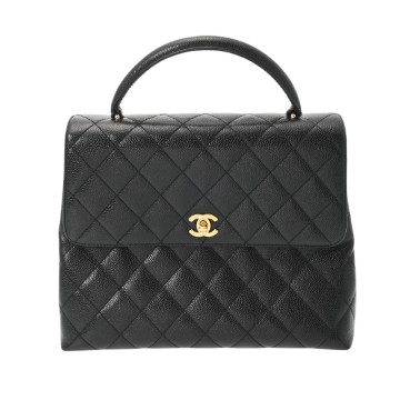 シャネル マトラッセ ハンドバッグ ブラック A12397 キャビアスキン レディース バッグ 【中古】【bag】