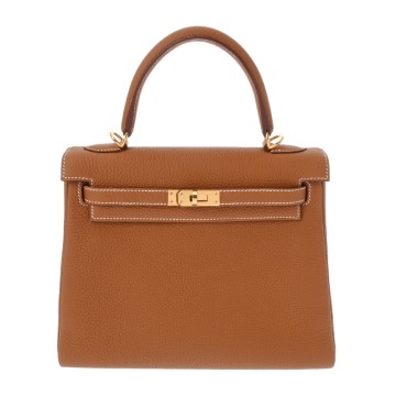 エルメス ケリー 25 内縫い 2WAY   ゴールド トゴ レディース バッグ 【中古】【bag】