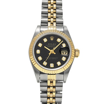 ロレックス デイトジャスト 69173G ブラック/ダイヤモンド レディース 時計 【中古】【wristwatch】