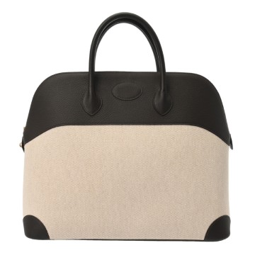 エルメス ボリード 45  ブラック/ベージュ トワルアッシュ/トリヨンクレマンス レディース バッグ 【中古】【bag】