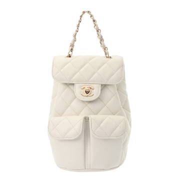 シャネル マトラッセ スモールバックパック ホワイト AS3290 グレインドカーフスキン レディース バッグ 【中古】【bag】