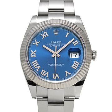 ロレックス デイトジャスト 41 126334 ブライトブルー メンズ 時計 【中古】【wristwatch】