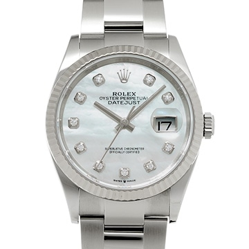 ロレックス デイトジャスト 36 126234NG ホワイトシェル/ダイヤモンド メンズ 時計 【中古】【wristwatch】