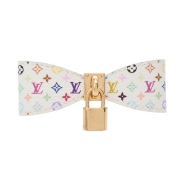 ルイ ヴィトン モノグラムマルチカラー LV×TM バレッタ ボウ ホワイト M02482 レディース ジュエリー 【中古】【jewelry】
