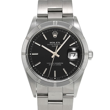 ロレックス オイスターパーペチュアル デイト 15210 ブラック メンズ 時計 【中古】【wristwatch】