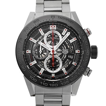 タグ ホイヤー カレラ キャリバーホイヤー01 クロノグラフ CAR2A1W.BA0703 スケルトン メンズ 時計 【中古】【wristwatch】