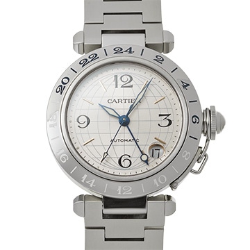 カルティエ パシャC メリディアン GMT W31029M7 シルバー ユニセックス 時計 【中古】【wristwatch】