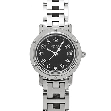 エルメス クリッパー CL4.210 ブラック レディース 時計 【中古】【wristwatch】