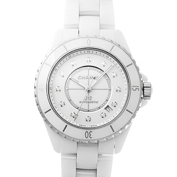 シャネル J12 キャリバー12.1 38MM H5705 ホワイトラッカー/ダイヤモンド メンズ 時計 【中古】【wristwatch】
