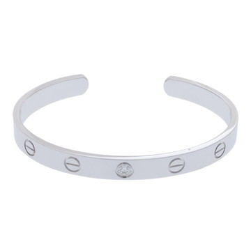 カルティエ ラブオープンブレスレット #16 1PD シルバー K18ホワイトゴールド WG レディース ジュエリー 【中古】【jewelry】