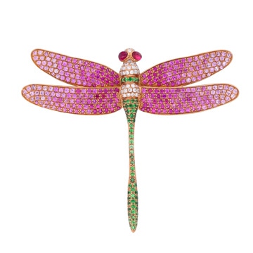 リエッコ トンボモチーフ ブローチ　 ピンク K18ピンクゴールド PG レディース ジュエリー 【中古】【jewelry】