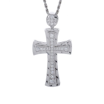 ノンブル ゆきざき ヨビコ クロス ネックレス シルバー K18ホワイトゴールド WG レディース ジュエリー 【中古】【jewelry】