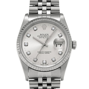 ロレックス デイトジャスト 16234G シルバー/ダイヤモンド メンズ 時計 【中古】【wristwatch】