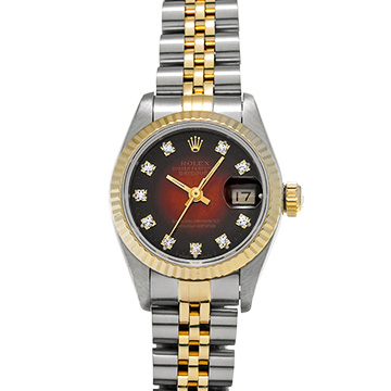 ロレックス デイトジャスト 69173G チェリー・グラデーション/ダイヤモンド レディース 時計 【中古】【wristwatch】