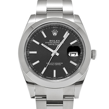 ロレックス デイトジャスト 41 126300 ブライトブラック メンズ 時計 【中古】【wristwatch】