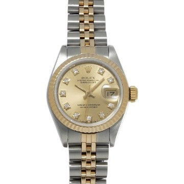 ロレックス デイトジャスト 69173G シャンパン/ダイヤモンド レディース 時計 【中古】【wristwatch】