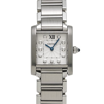 カルティエ タンク フランセーズ SM WE110006 シルバー/ダイヤモンド レディース 時計 【中古】【wristwatch】