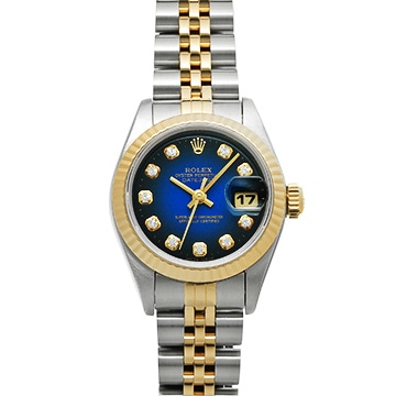 ロレックス デイトジャスト 69173G ブルー・グラデーション/ダイヤモンド レディース 時計 【中古】【wristwatch】