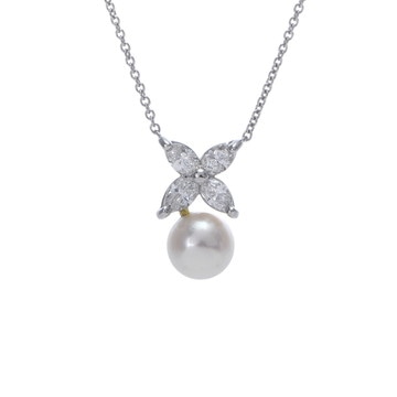 ティファニー ビクトリア ネックレス シルバー Pt950プラチナ/パール レディース ジュエリー 【中古】【jewelry】