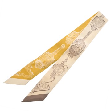 エルメス ツイリー LE PHILATELISTE DU FAUBOURG ヴァニーユ/ジョーヌパイユ/エトゥープ 064205S シルク100％ レディース 【新品】【other】