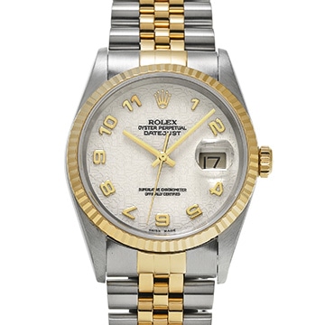 ロレックス デイトジャスト 16233 アイボリーコンピュータ メンズ 時計 【中古】【wristwatch】