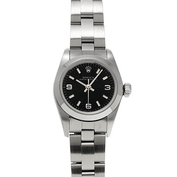 ロレックス オイスターパーペチュアル 67180 ブラック レディース 時計 【中古】【wristwatch】