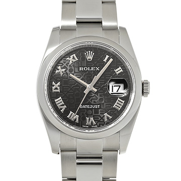 ロレックス デイトジャスト 116200 ブラックコンピュータ メンズ 時計 【中古】【wristwatch】