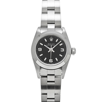 ロレックス オイスターパーペチュアル 76080 ブラック レディース 時計 【中古】【wristwatch】