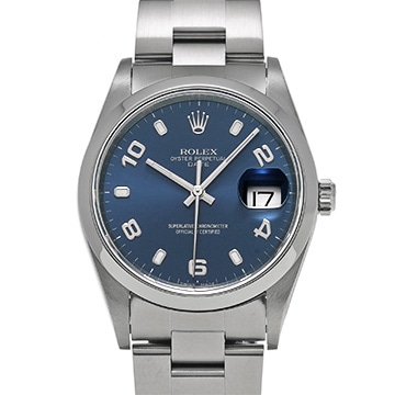 ロレックス オイスターパーペチュアル デイト 15200 ブルー メンズ 時計 【中古】【wristwatch】