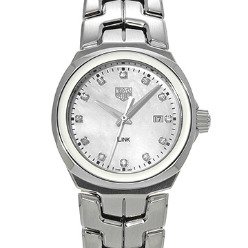 タグ ホイヤー リンク クォーツ WBC1312.BA0600 ホワイトシェル/ダイヤモンド レディース 時計 【中古】【wristwatch】