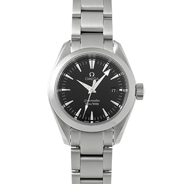 オメガ シーマスター アクアテラ クォーツ 2577.50 ブラック レディース 時計 【中古】【wristwatch】