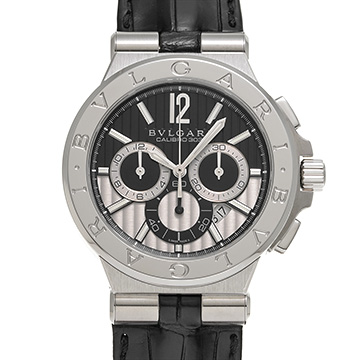 ブルガリ ディアゴノ カリブロ 303 DG42SCH ブラック/シルバー メンズ 時計 【中古】【wristwatch】
