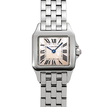 カルティエ サントス ドゥモワゼル SM W25075Z5 ピンクシェル レディース 時計 【中古】【wristwatch】