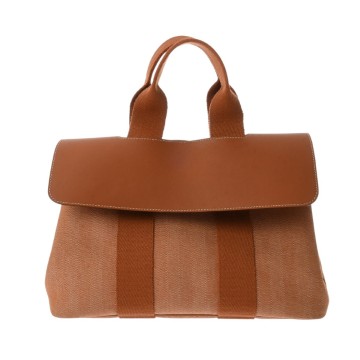 エルメス ヴァルパライソ PM ゴールド トワルシェブロン/ヴォーグミ レディース バッグ 【中古】【bag】