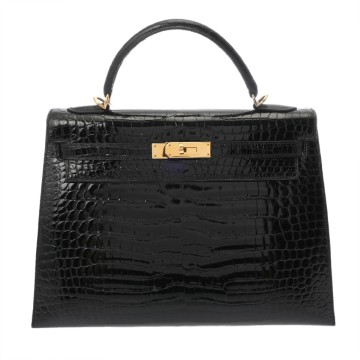 エルメス ケリー 32 外縫い ブラック ポロサスリセ レディース バッグ 【中古】【bag】