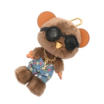 ルイ ヴィトン バッグチャーム LV ルイ ベア ブルー M03178 フェイクファー ユニセックス 【中古】【other】