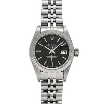 ロレックス デイトジャスト 69174 ブラック レディース 時計 【中古】【wristwatch】